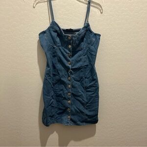 IRIS Mini Jean Dress Button Up Size Extra Large XL